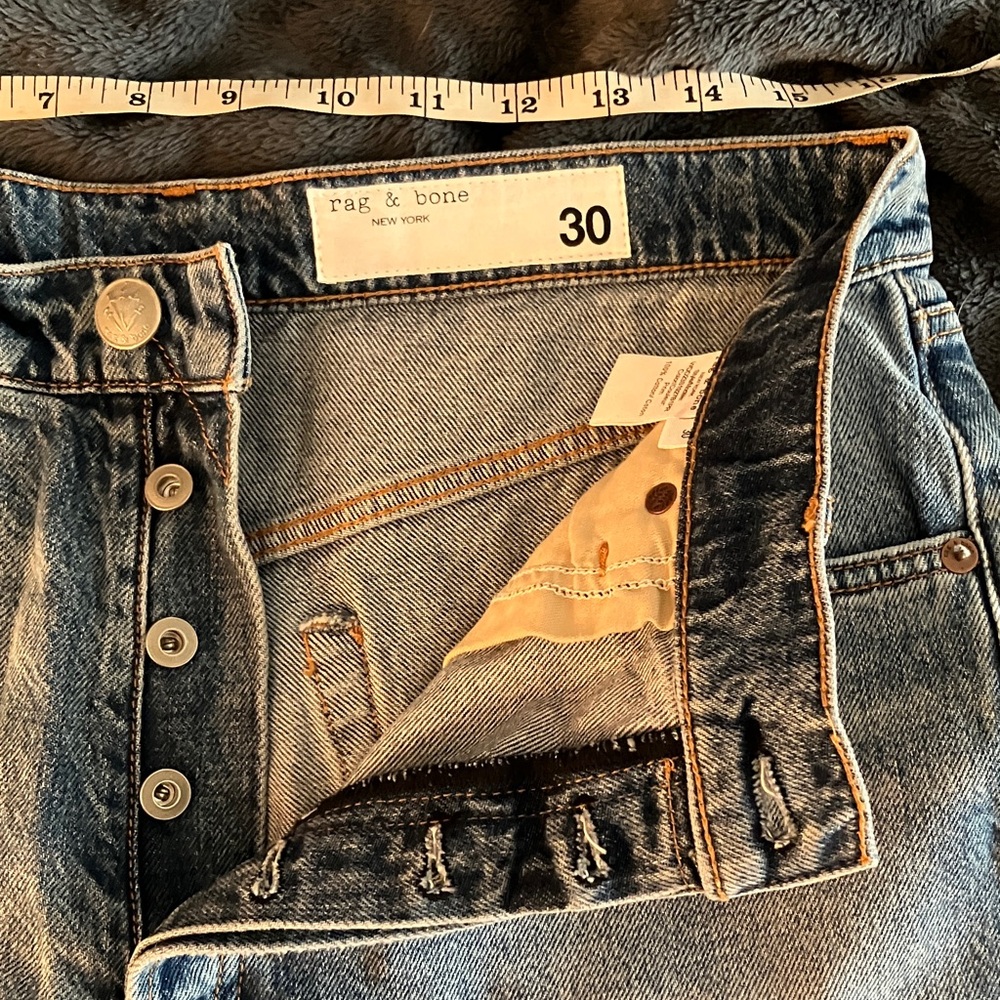 New rag & bone midi vintage cut off denim shorts 30 - Picture 2 of 7